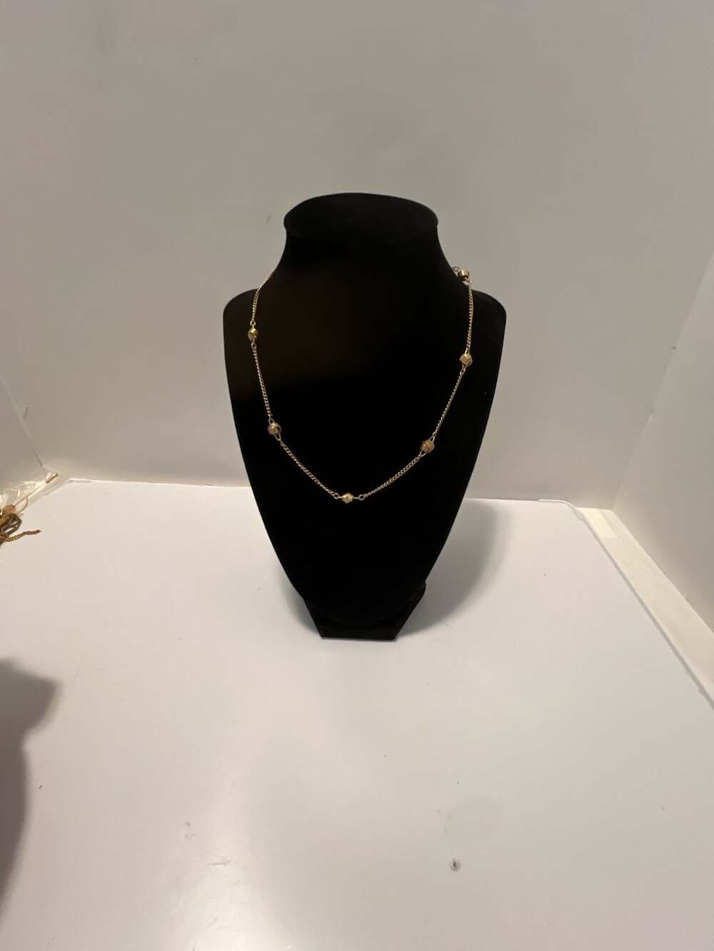 Avon Gold Tone Chain Necklace With Textured Knots